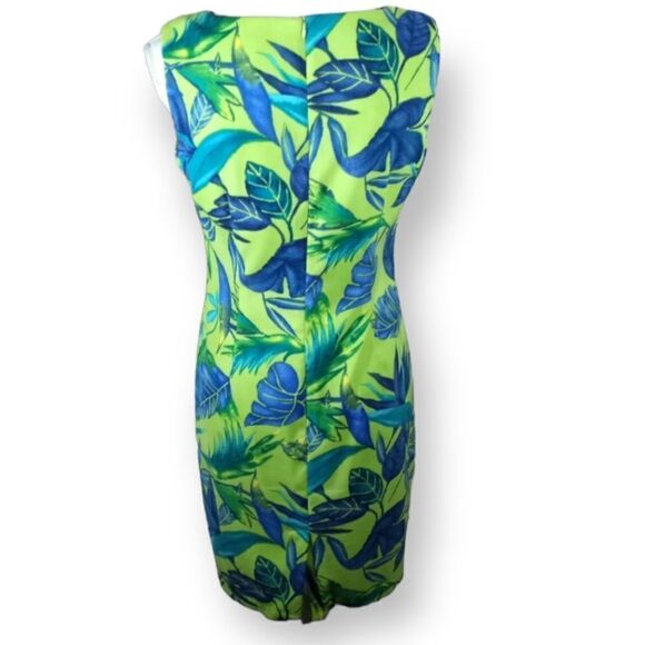 JOHN ROBERTS GREEN & BLUE FLORAL DRESS SZ.6P EUC - Picture 3 of 4